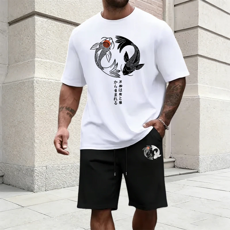 Summer Clothing Men Fashion - بدلة رياضية رجالية بنمط يين يانغ