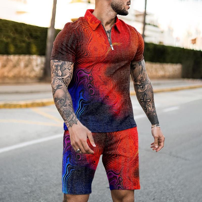 Summer Clothing For A Beach - طقم رياضي صيفي للرجال من قطعتين،