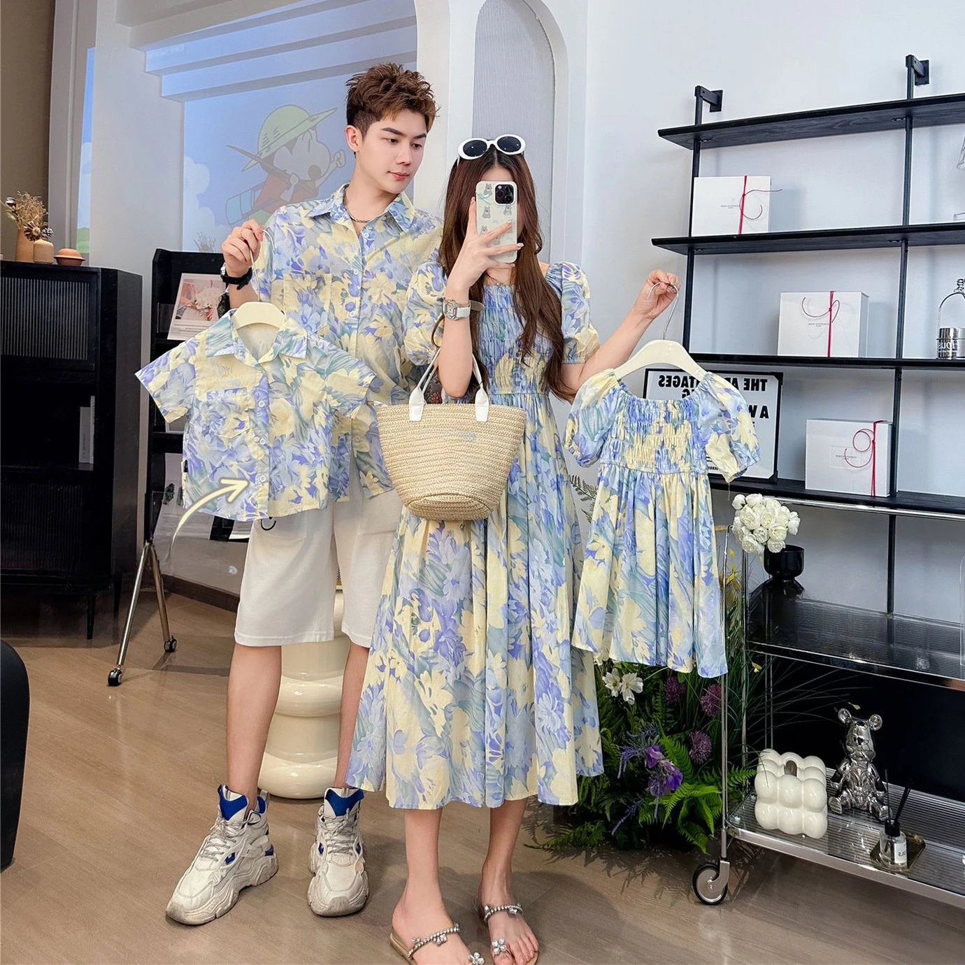 Summer Clothing Looks - ملابس عائلية متطابقة للعطلات، فساتين زهرية