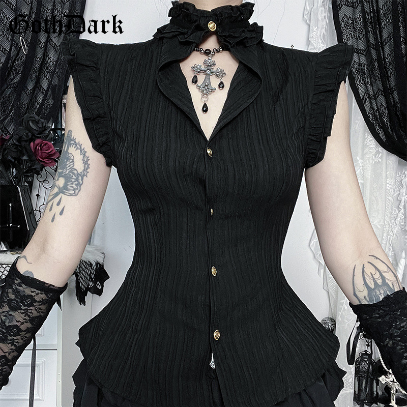 Summer Goth Clothing - قمصان نسائية بدون أكمام بتصميم غوث