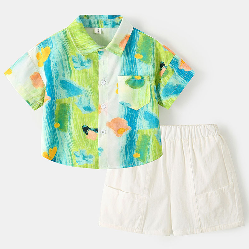 Summer Clothing Drawing For Kids - 2 قطعة مجموعات الصيف بيبي بوي