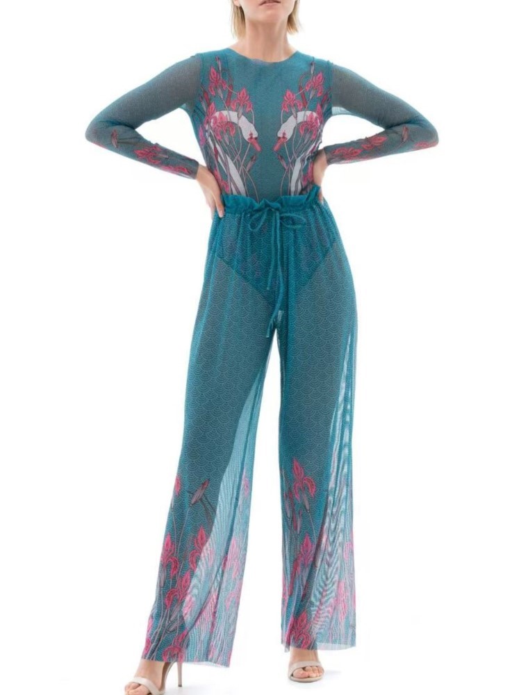 Swim Cover Up Mesh - 2 قطعة مجموعات شبكة ملابس السباحة