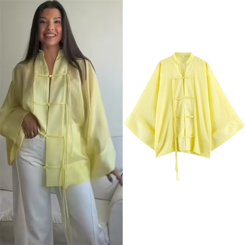 Yellow Summer Clothing - قميص نسائي صيفي جديد 2026 أصفر