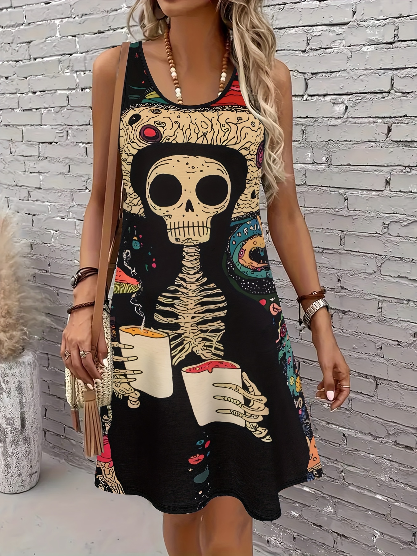 Summer Clothing For 70 Year Old Woman - المرأة القوطية الشرير فستان كاجوال الجولة