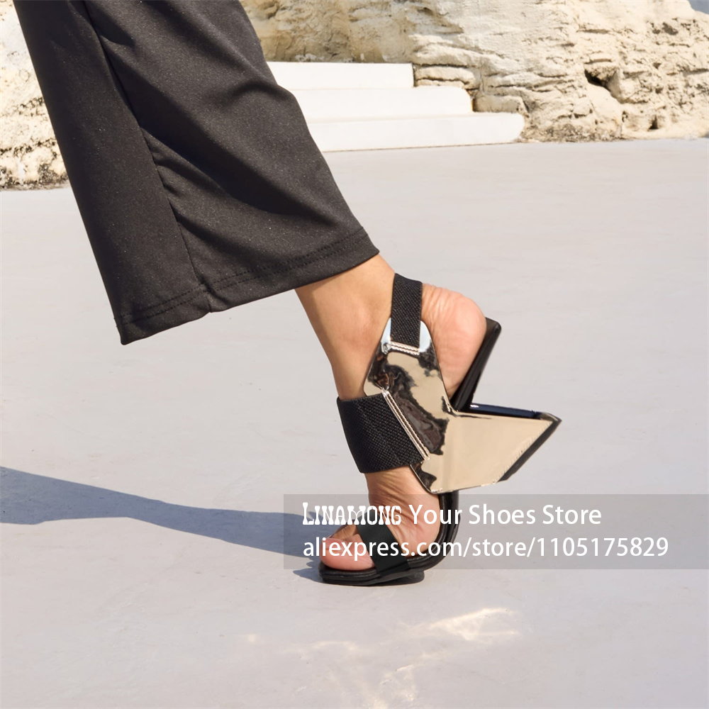 صنادل بكعب هندسي نحتي برباط، ب - مراجعة Summer Clothing Ladies وسعره