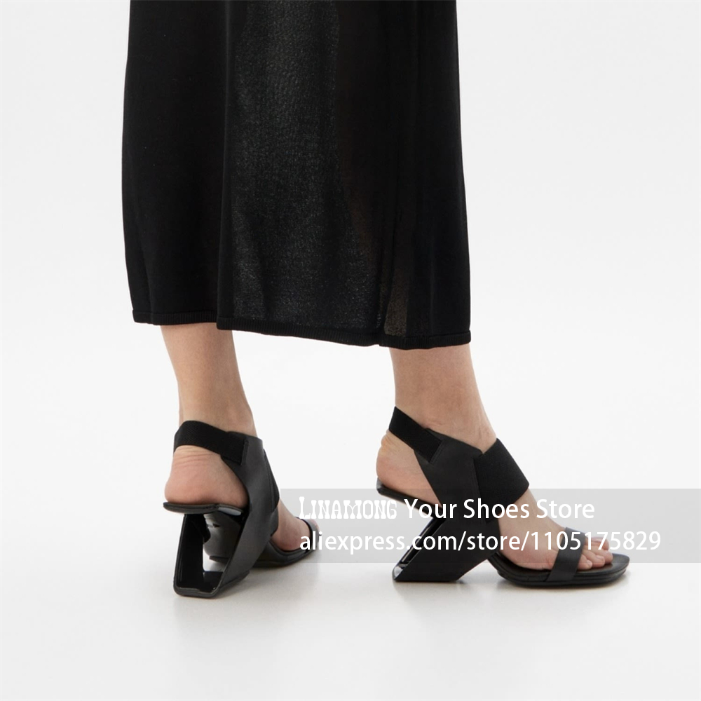 صنادل بكعب هندسي نحتي برباط، ب - مراجعة Summer Clothing Ladies وسعره