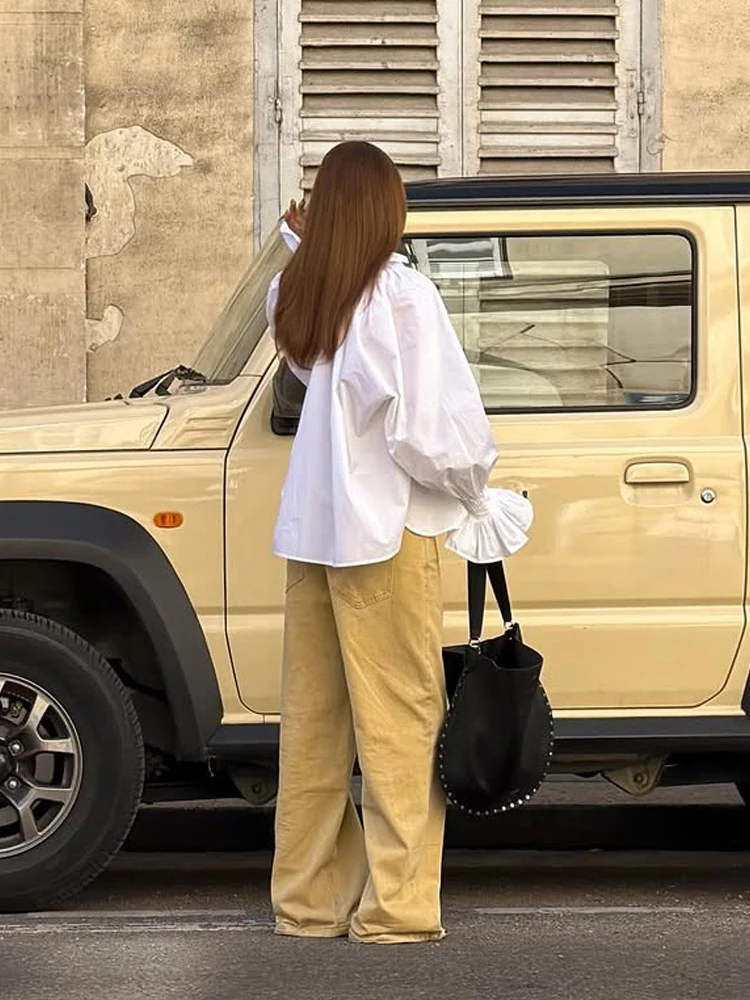 بلوزة نسائية بيضاء بياقة على ش - مراجعة Tie Front Shirt وسعره