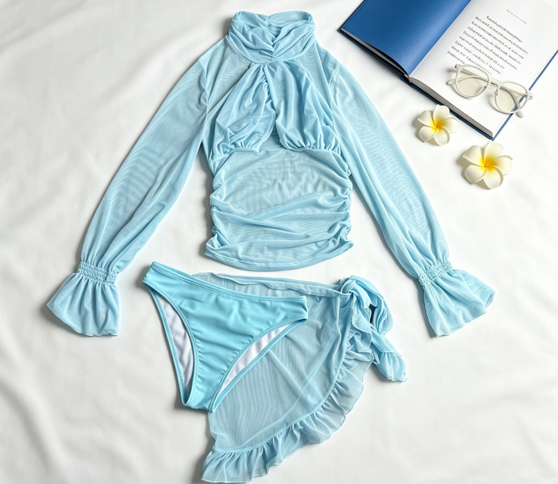 بيكيني من 3 قطع مع غطاء، ملابس - مراجعة Swim Cover Up Mesh وسعره