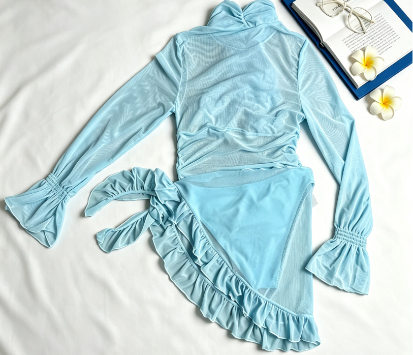 بيكيني من 3 قطع مع غطاء، ملابس - مراجعة Swim Cover Up Mesh وسعره