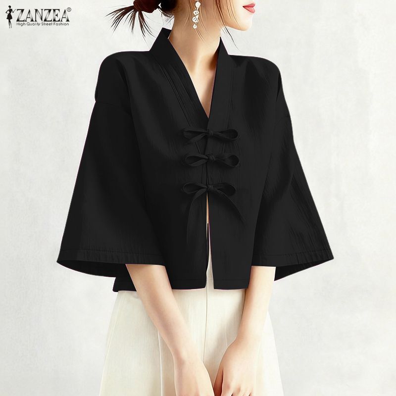 قمصان نسائية كلاسيكية بياقة عل - مراجعة Tie Front Shirt وسعره