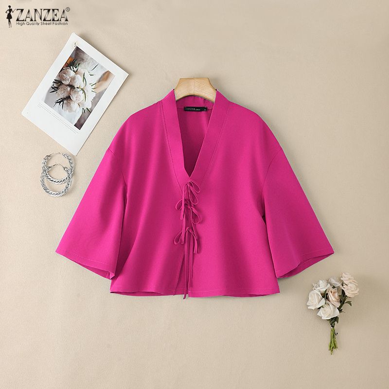 قمصان نسائية كلاسيكية بياقة عل - مراجعة Tie Front Shirt وسعره