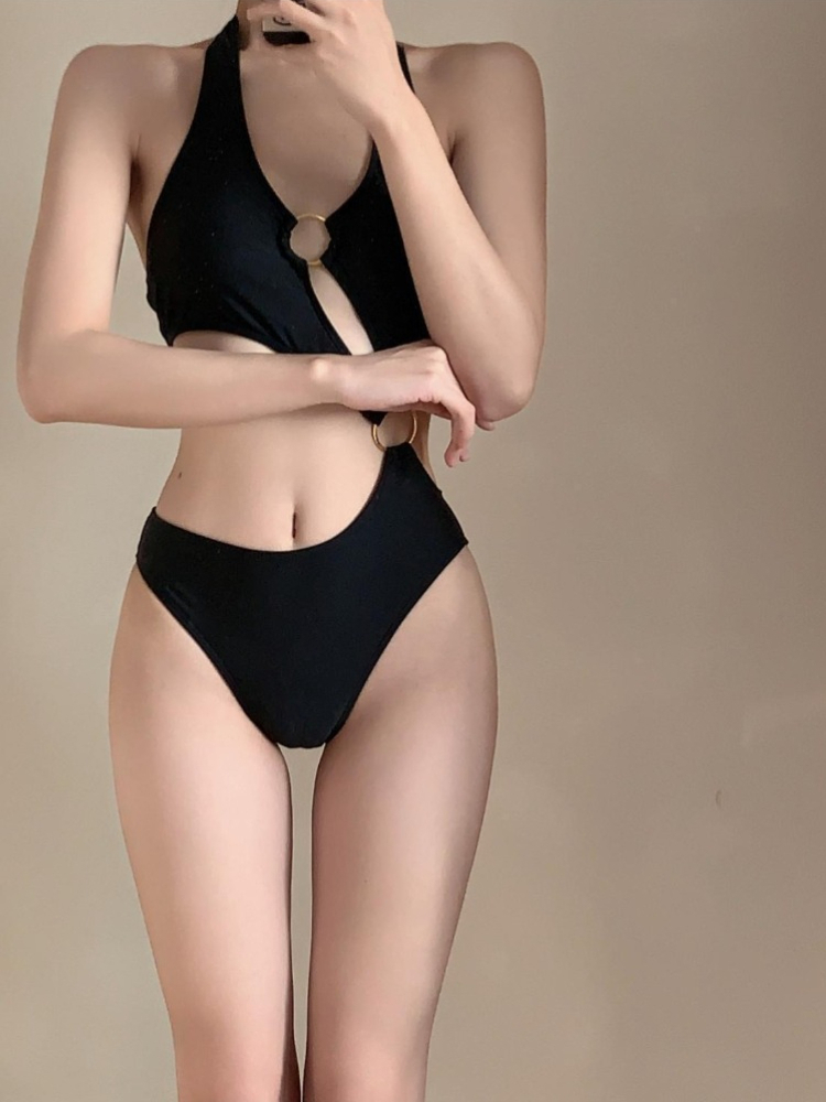 بدلة سباحة نسائية سوداء مثيرة  - مراجعة Swimsuit One Piece وسعره