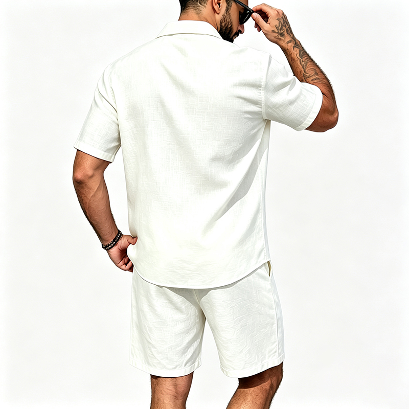 طقم رجالي من قطعتين من الكتان، - مراجعة Summer Clothing Guys وسعره