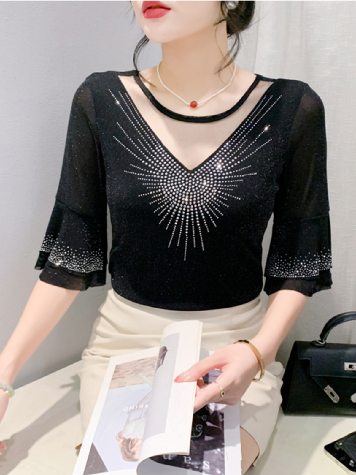 تي شيرت نسائي صيفي عصري بتصميم - مراجعة Summer Clothing Old Money وسعره