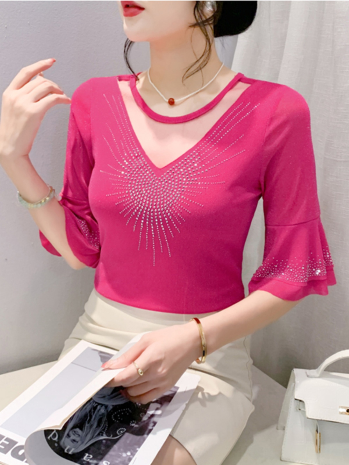 تي شيرت نسائي صيفي عصري بتصميم - مراجعة Summer Clothing Old Money وسعره