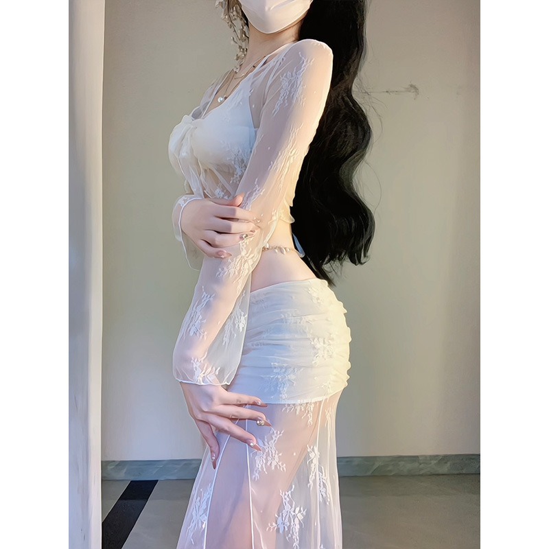 طقم بيكيني أنيق من 4 قطع بتصمي - مراجعة Swim Cover Up Mesh وسعره