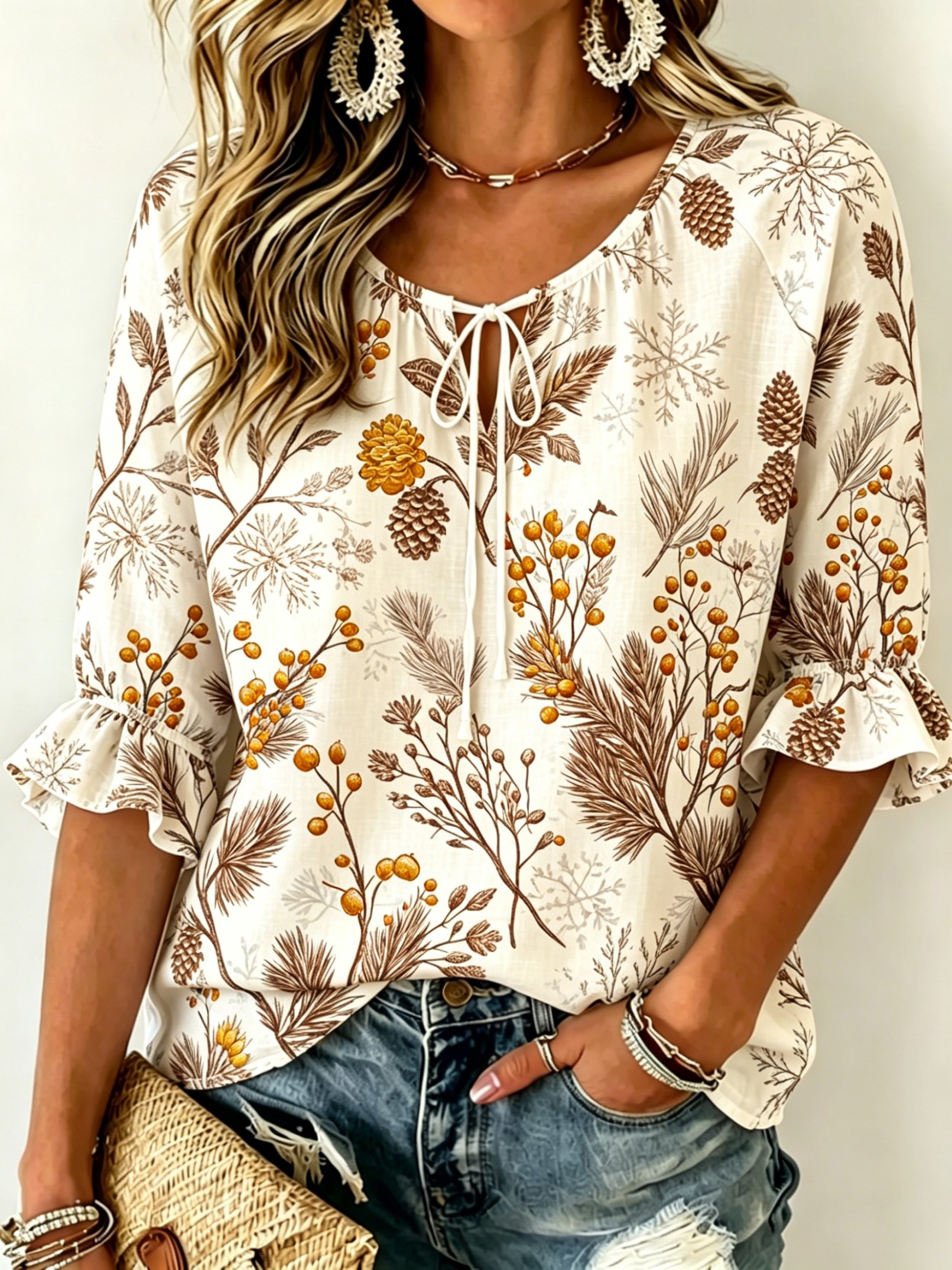 بلوزة نسائية ناعمة وردية اللون - مراجعة Tie Front Shirt وسعره