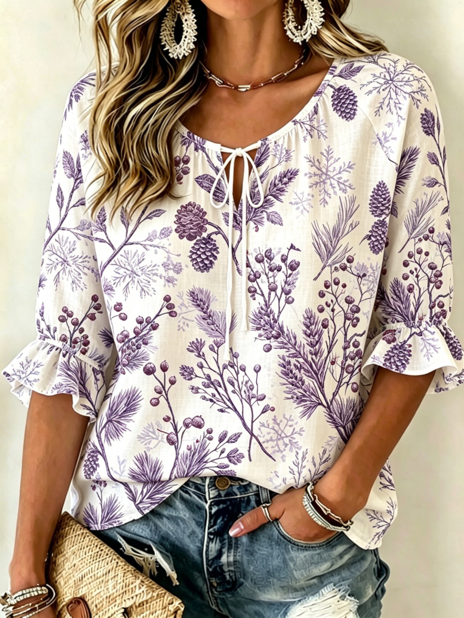 بلوزة نسائية ناعمة وردية اللون - مراجعة Tie Front Shirt وسعره