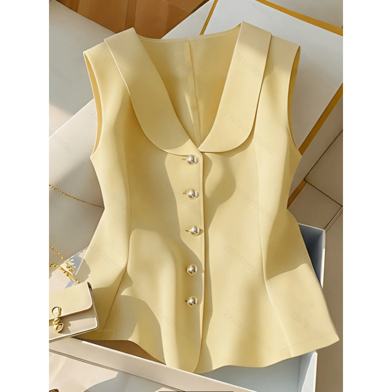 صدرية نسائية أنيقة للمكتب بدون - مراجعة Yellow Summer Clothing وسعره