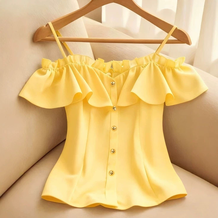 بلوزة نسائية أنيقة بتصميم كوري - مراجعة Summer Clothing Looks وسعره