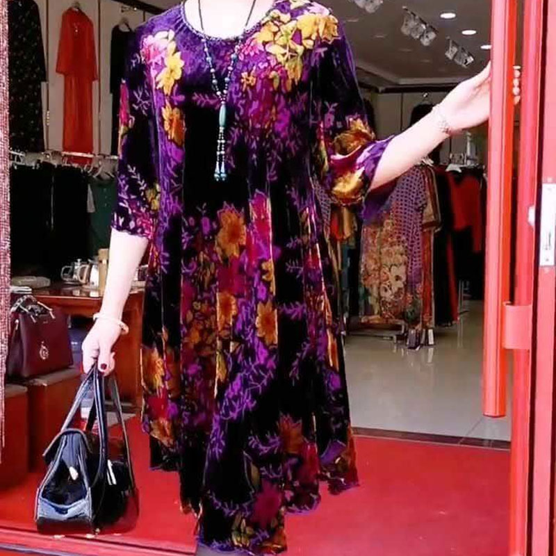 فستان متوسط الطول بزهور مكسورة - مراجعة Summer Clothing For 70 Year Old Woman وسعره