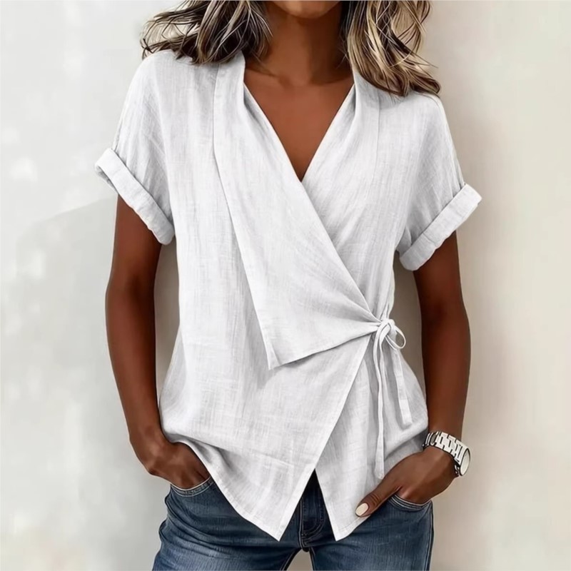 بلوزات نسائية جديدة لربيع وصيف - مراجعة Tie Front Shirt وسعره