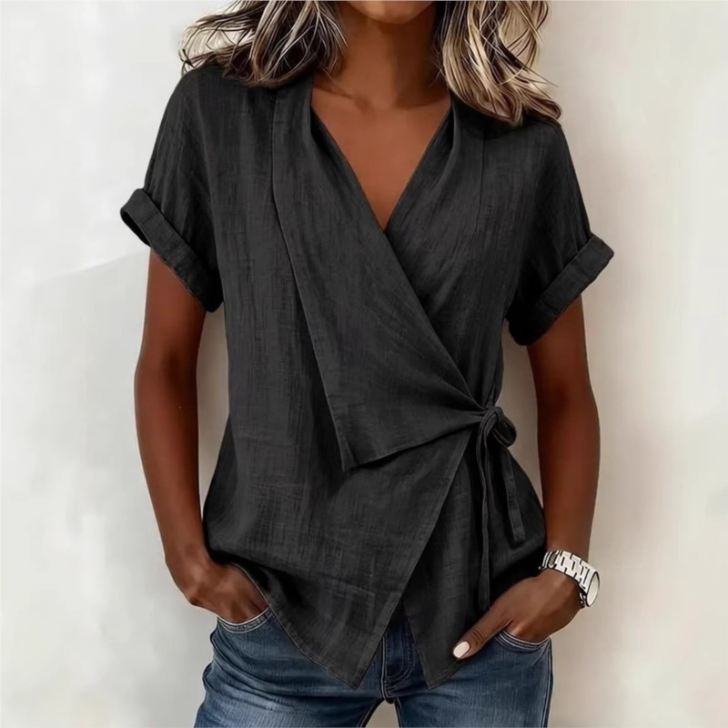 بلوزات نسائية جديدة لربيع وصيف - مراجعة Tie Front Shirt وسعره