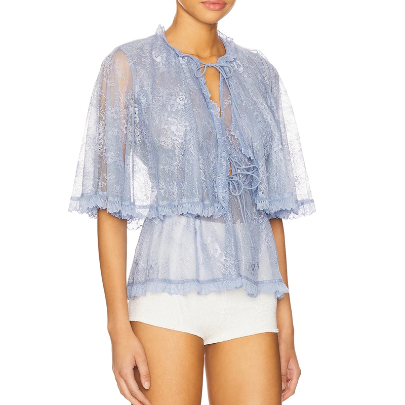 بلوزة نسائية أنيقة شفافة من ال - مراجعة Tie Front Shirt وسعره