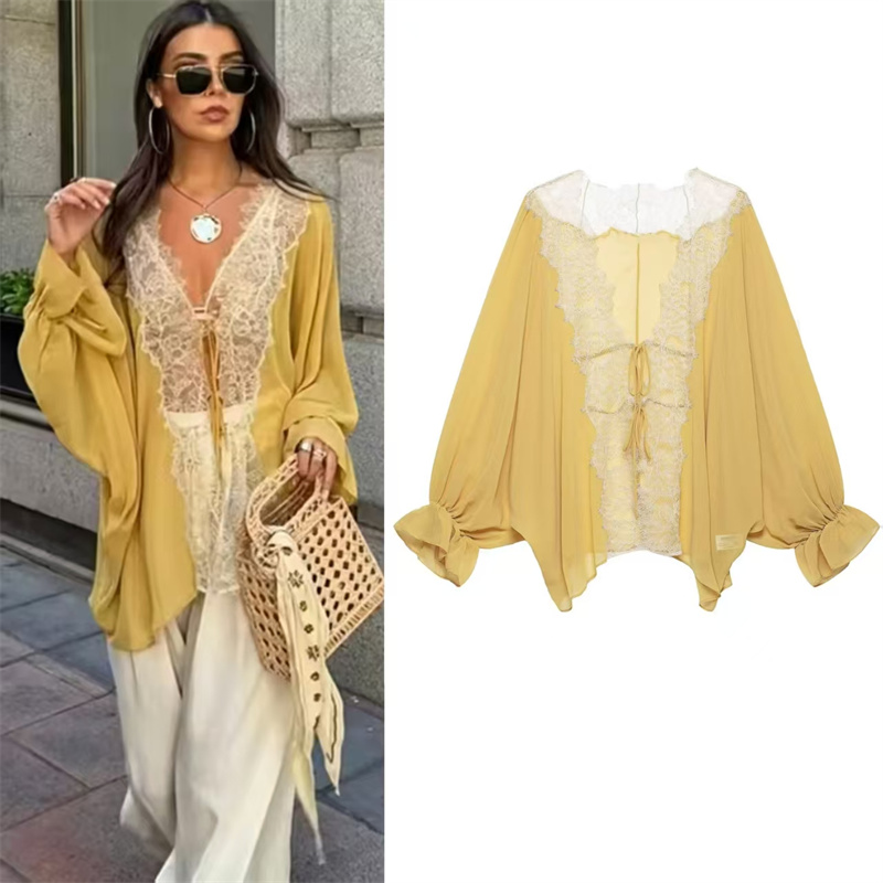 قميص نسائي صيفي جديد 2026 أصفر - مراجعة Yellow Summer Clothing وسعره