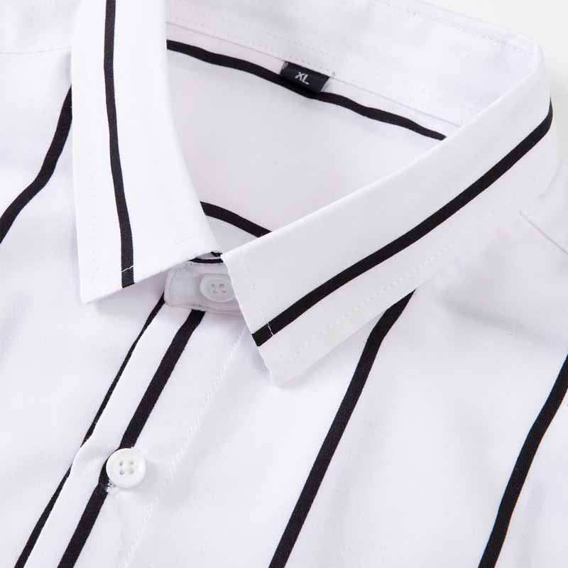 قميص رجالي مخطط بأكمام طويلة و - مراجعة Summer Clothing Men Fashion وسعره