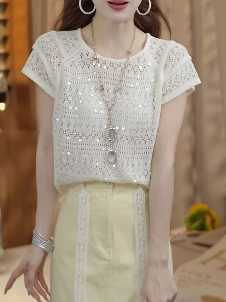 الاتجاهات الحلوة الترتر بلوفر  - مراجعة Summer Clothing Old Money وسعره