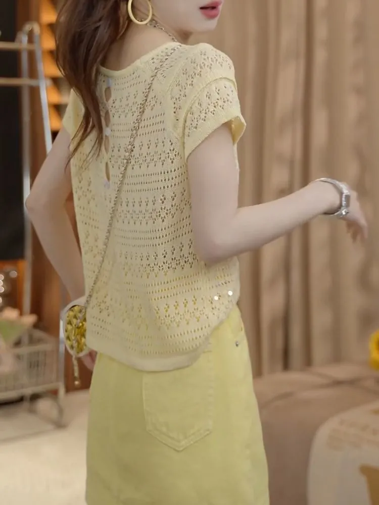 الاتجاهات الحلوة الترتر بلوفر  - مراجعة Summer Clothing Old Money وسعره