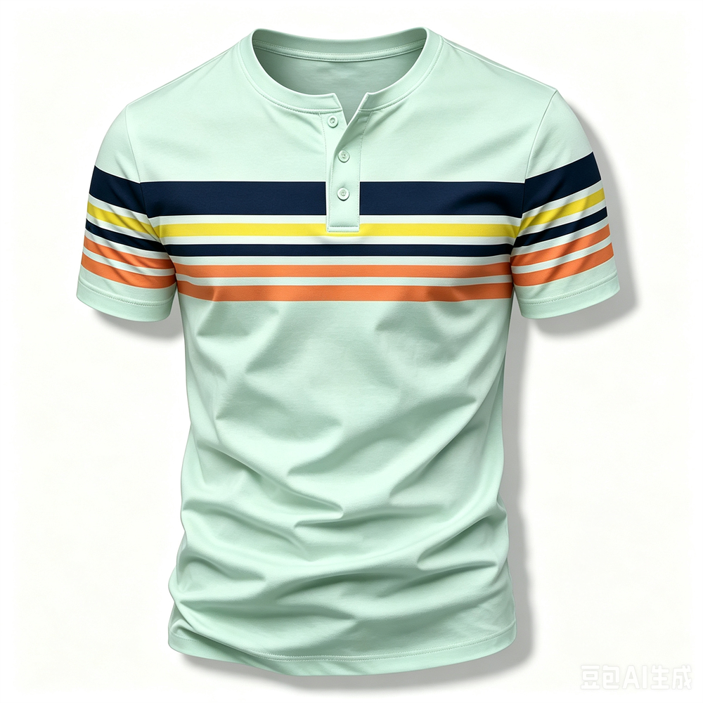 تي شيرت هنري بأكمام قصيرة للرج - مراجعة Summer Clothing Men Fashion وسعره