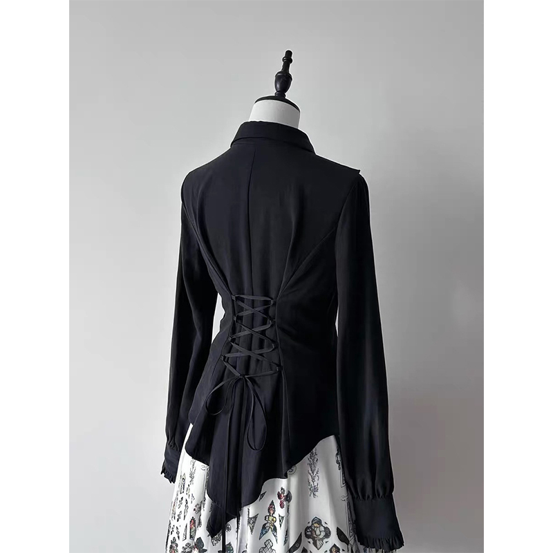 القوطية الكشكشة القمصان السودا - مراجعة Summer Goth Clothing وسعره