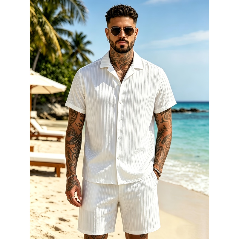 طقم بدلة صيفية غير رسمية للرجا - مراجعة Summer Clothing For A Beach وسعره