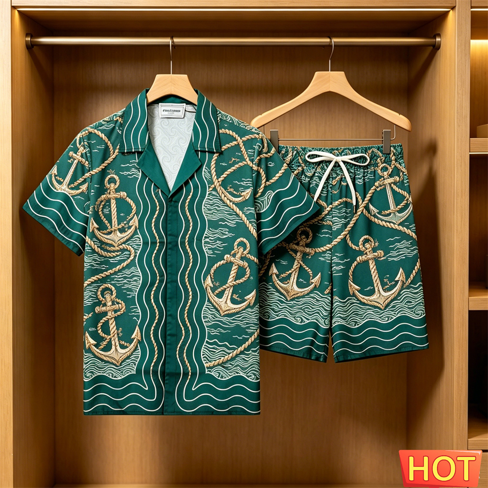 طقم رجالي من قطعتين بنمط هاواي - مراجعة Summer Clothing Guys وسعره
