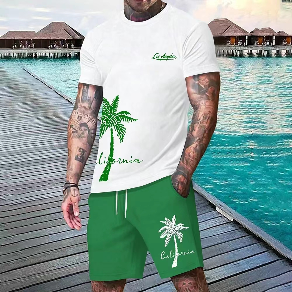 بدلة رجالية جديدة بطبعة جوز ال - مراجعة Summer Clothing Men Fashion وسعره