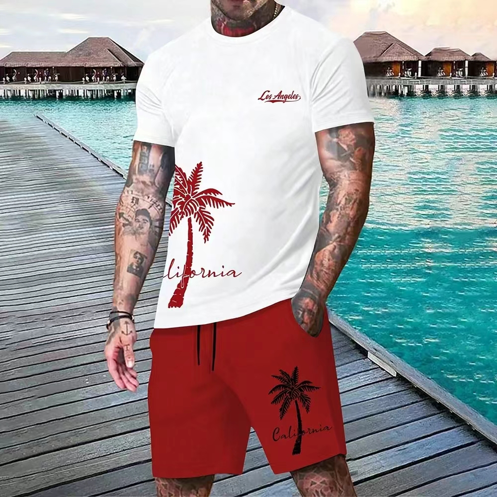 بدلة رجالية جديدة بطبعة جوز ال - مراجعة Summer Clothing Men Fashion وسعره