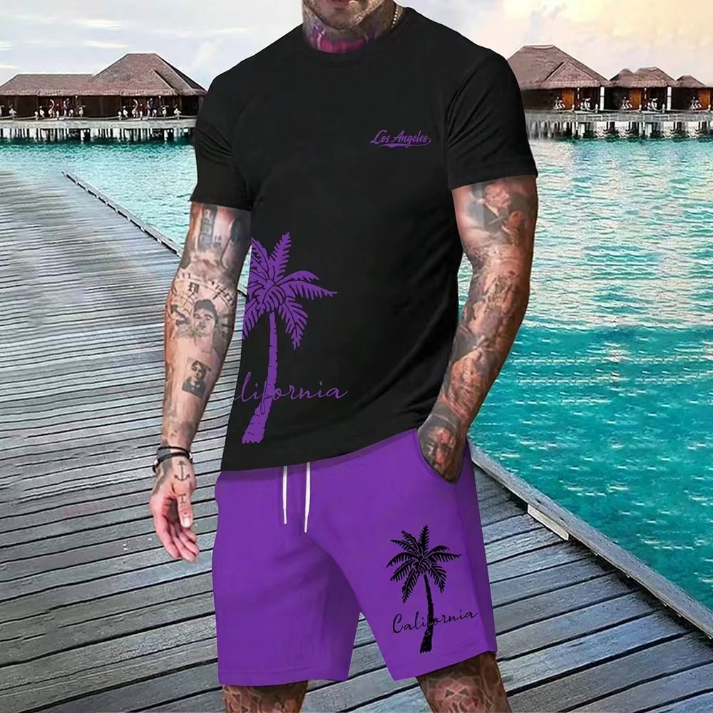 بدلة رجالية جديدة بطبعة جوز ال - مراجعة Summer Clothing Men Fashion وسعره