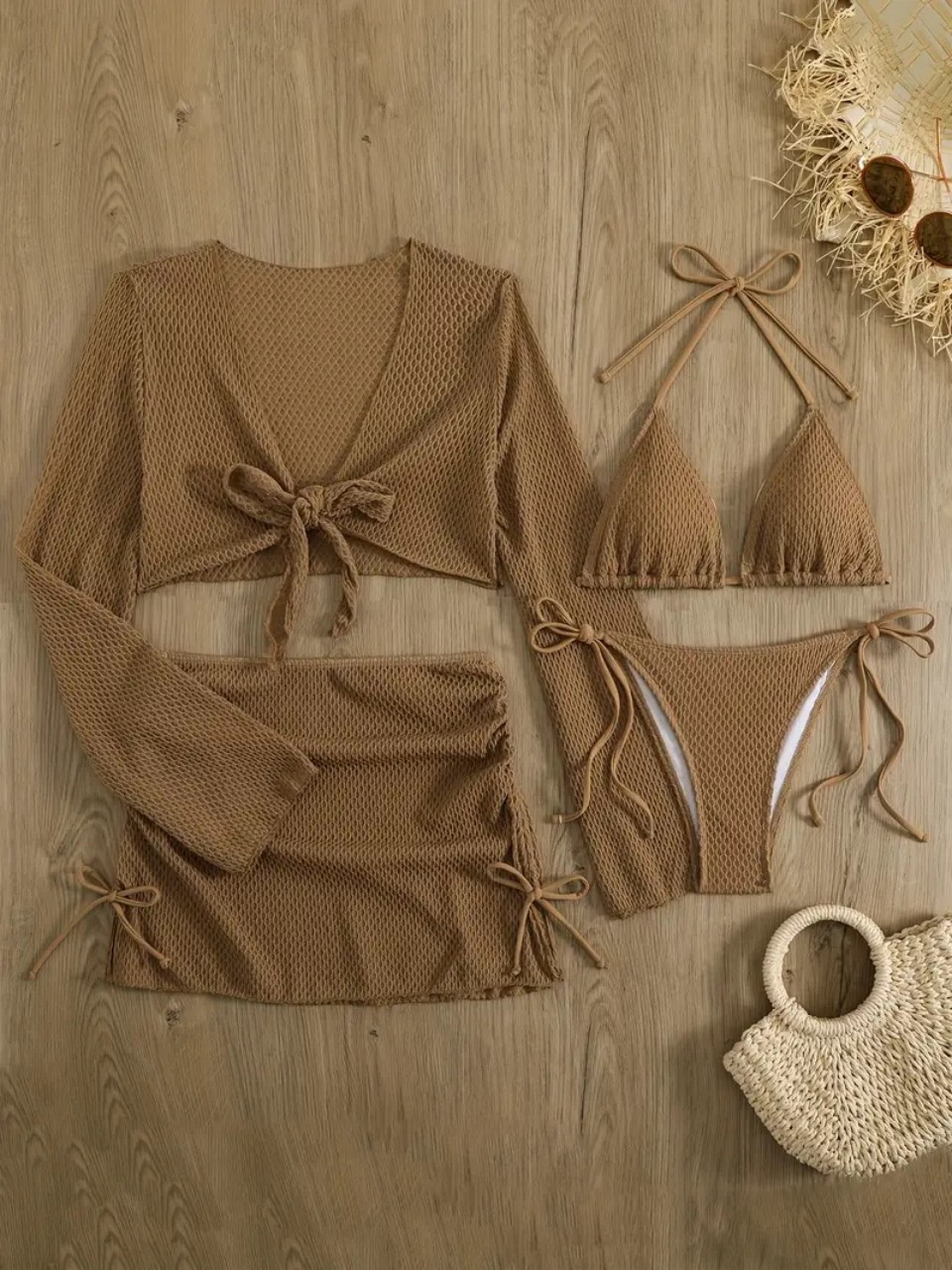 4 قطعة الرسن البيكينيات مجموعة - مراجعة Swim Cover Up Mesh وسعره