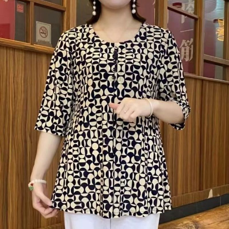 تي شيرت مطبوع عتيق للنساء ، نص - مراجعة Summer Clothing For 70 Year Old Woman وسعره