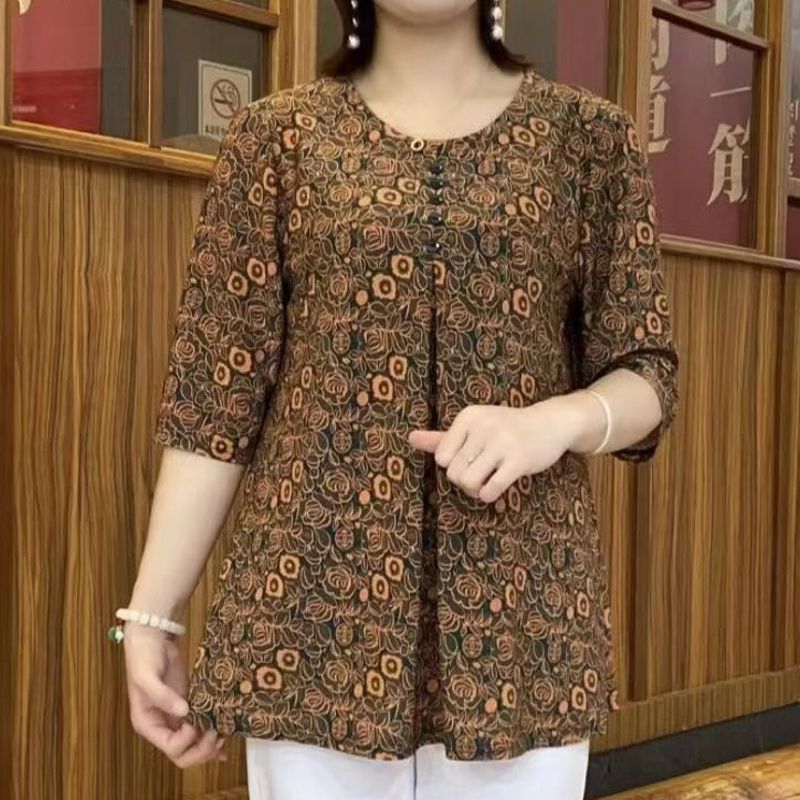 تي شيرت مطبوع عتيق للنساء ، نص - مراجعة Summer Clothing For 70 Year Old Woman وسعره