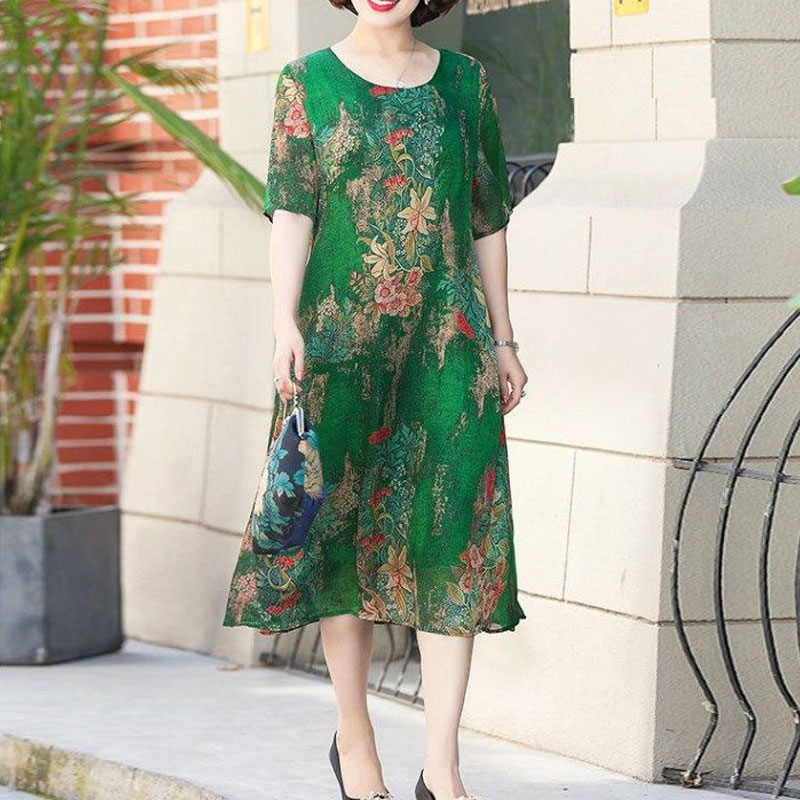 فستان ميدي غير منتظم على الموض - مراجعة Summer Clothing For 70 Year Old Woman وسعره
