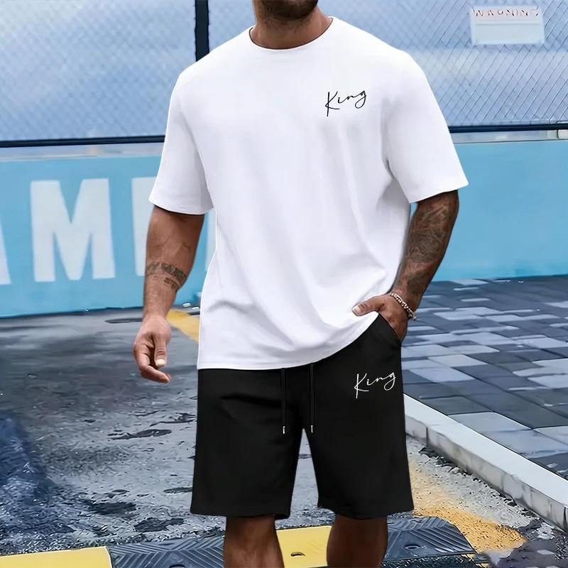 طقم رجالي من King Letter: تي ش - مراجعة Summer Clothing Men Fashion وسعره