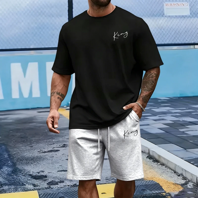 طقم رجالي من King Letter: تي ش - مراجعة Summer Clothing Men Fashion وسعره