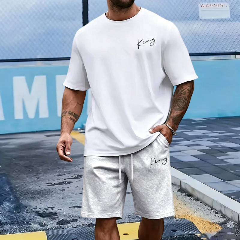 طقم رجالي من King Letter: تي ش - مراجعة Summer Clothing Men Fashion وسعره