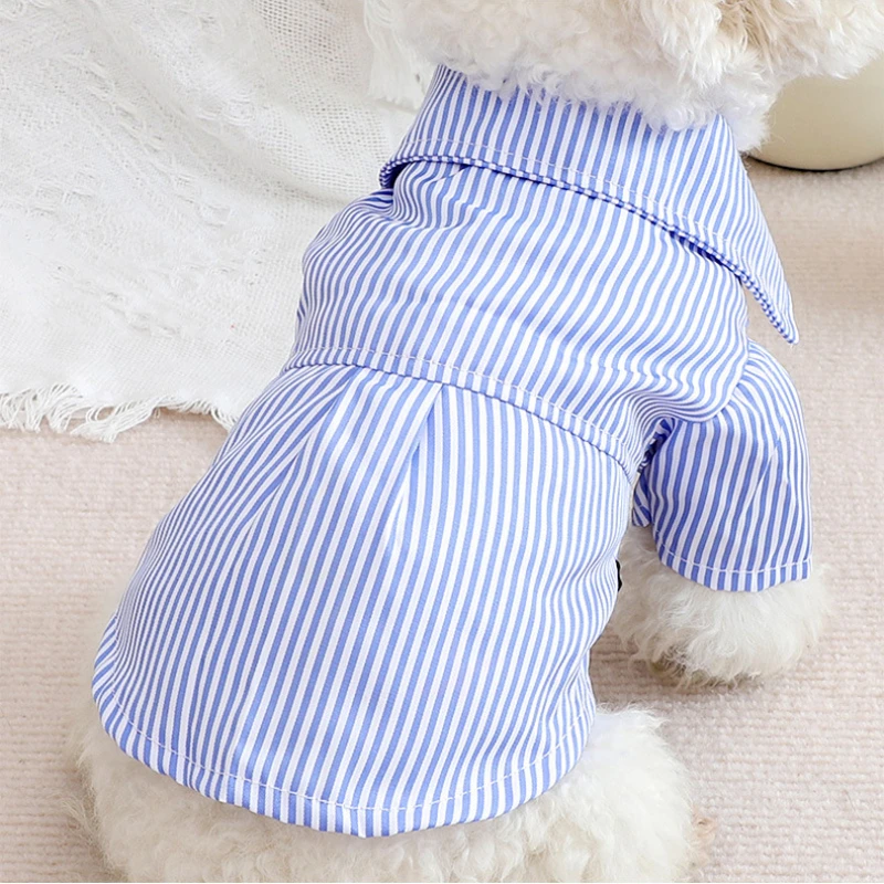 قمصان مخططة بعقدة فراشية للحيو - مراجعة Summer Dog Clothing وسعره