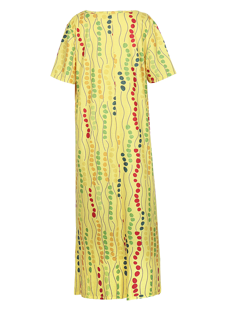 فستان ميدي مطبوع باللون الأصفر - مراجعة Yellow Summer Clothing وسعره