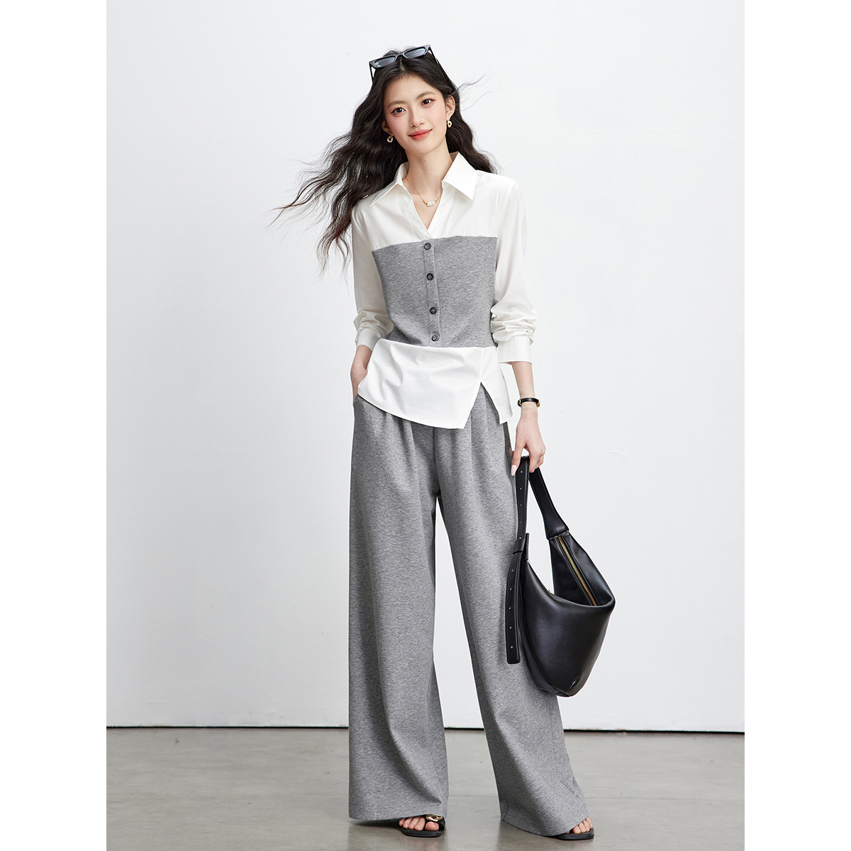 طقم نسائي من قطعتين من VIMLY ل - مراجعة Tie Front Shirt وسعره